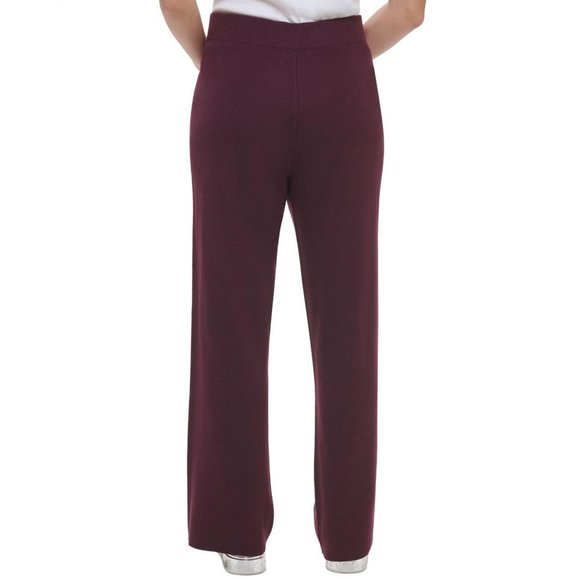 NWT Calvin Klein Women's Wide Leg Sweater Pants M2XQK740 M Aubergine Purple - Picture 2 of 5